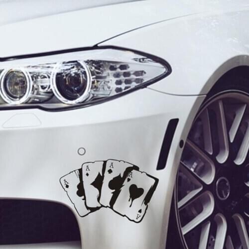 Car Motorcycles Poker Graphic Styling Reflective Sticker Self-adhesive Tape Creative Stickers Car Stickers Styling