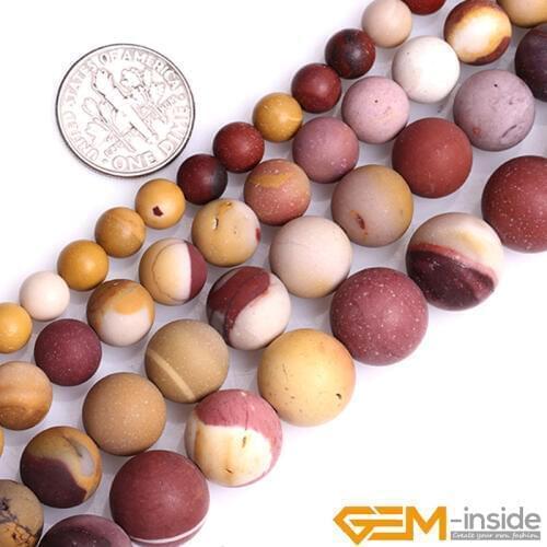 Natural Stone MultiColor Mookaite Round Frost Matte Beads For Jewelry Making Strand 15" DIY Fashion Bracelet Necklace Beads