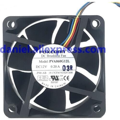 Original PVA060G12L 6025 6CM double ball bearing 12V0.20A four-wire PWM speed control small chassis fan