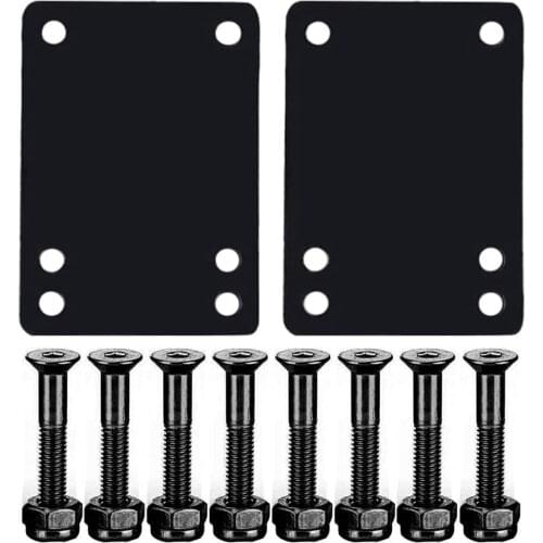 Skateboard Riser Shock Pads Soft Longboard Shock Climbing Pads 25mm Hardware Screw for Shock Absorption (Black)