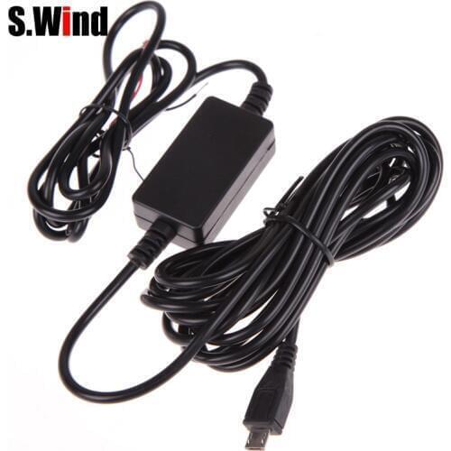 DC12V to 5V Inverter Converter Micro USB Hardwire Car Charger for GPS Tablet Phone DVR Recorder Camera Dash Cam Hard Wire Kit