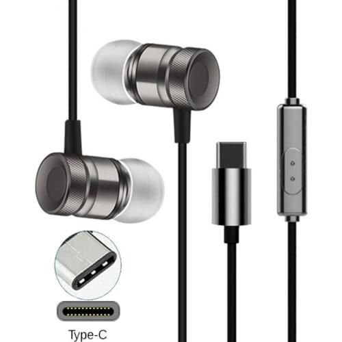 TYPE C USB Wired Earphone Super Bass Stereo Music HIFI Sport Headset With MIC Bass For Xiaomi Huawei Samsung Headphones Dropship