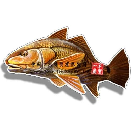Redfish Red Fish Sticker Cup Laptop Car Truck Boat Fishing Window Bumper Decal