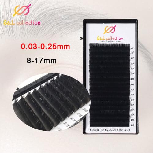High Quality 16Rows Thickness 0.03 to 0.25 Faux Mink Eyelashes Individual Eyelash Lashes Soft Eyelash Extension False Eyelash