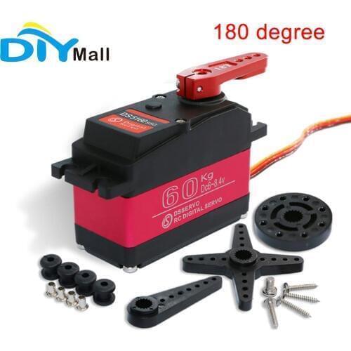 DS5160 60kg 180 Degree RC Digital Servo High Torque Servo Metal Gear Robot Servo 7.4V with 18T Servo Arm for RC Robot Car
