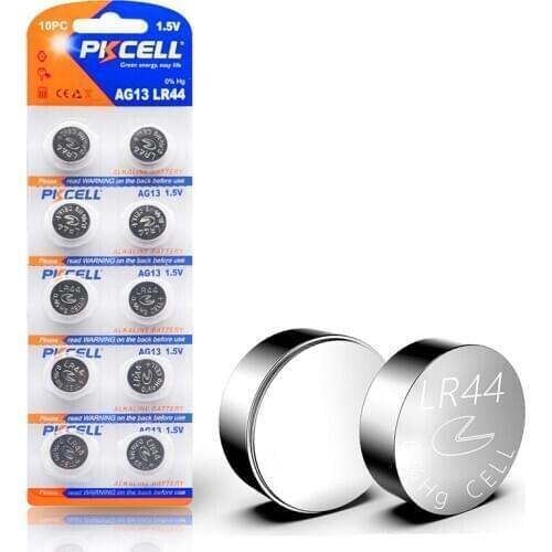PKCELL 200 Pcs Coin Cell Battery 1.5v LR 44 LR44 AG13 Alkaline Button Batteries For Watch Electronic Remote