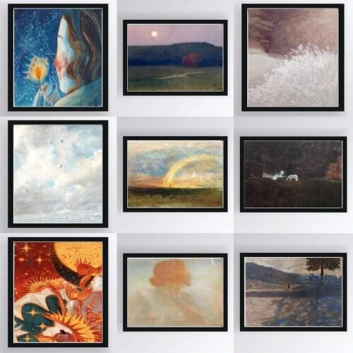 Nordic Abstract Scenery Landscape Poster Canvas Print Painting Wall Art Living Room Home Decoration