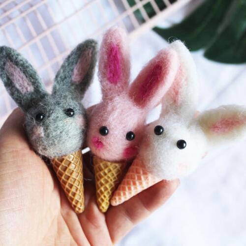 Fun rabbit wool felt photography decoration set stage props holiday gift
