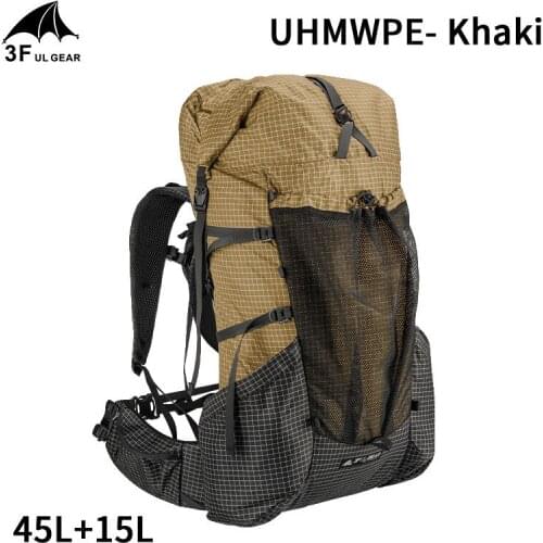 3F UL GEAR 45+10L YUE Camping Outdoor Ultralight Backpack Women/Men Sport Bag X-PAC Breathable Bag Rucksack Adjust System