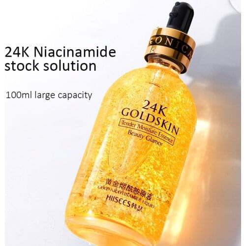 24K Gold Tense Moisture Essence Pure Hyaluronic Acid Serum Anti-wrinkle Gold Nicotinamide Liquid Skin Care Essence