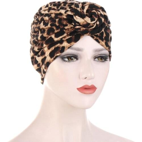 Snail Spiral Turban Cap Floral Print Turban Cap Fashion Bottom Durag Cap Indian Hat for Women Leopard Fashion hair Accessories