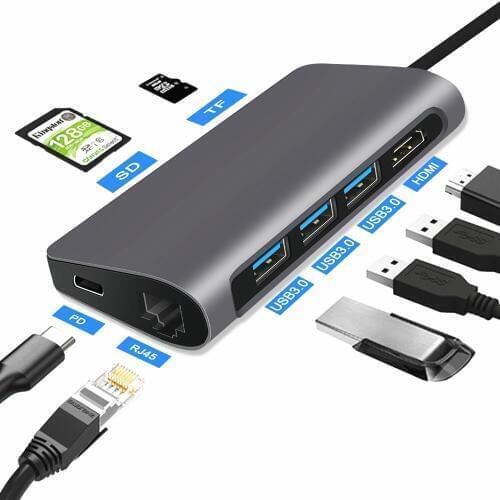 USB C HUB Type C to Multi Thunderbolt 3 HUB HDMI Adapter Dock for MacBook Pro PD Accessories Splitter Port USB 3.0 Type C HUB
