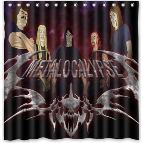 Hot Custom Fashion Bath Products /Waterproof Dethklok Print Bathroom Curtains/ Decor Shower Curtain 180*180cm