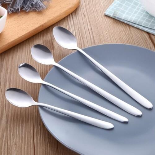 1/2Pcs Stainless Steel Coffee Tea Spoons Handle Creative Spoon Drinking Tools Dessert Food Cream Spoons Set Kitchen Tableware