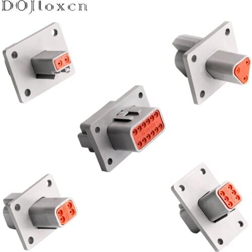 1/5/10/20/50 Sets 2/3/4/6/8/12 Pin DEUTSCH Male Female Connector DT04-6P-L012 Waterproof Plug-In With Fixed Flange DT04-4P-L012