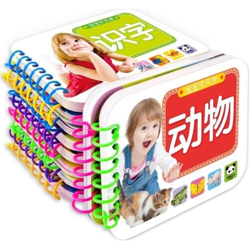 10pcs Baby Cognitive Flash Cards Chinese English Early Learning Toys Education Card For Kids Animal Vegetable Fruit Character