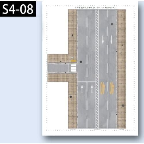 Paper Lane Model Four-Lane Pedestrian Street Ceramic Tile Road N-Scale 1:150 Japanese Architecture Scene