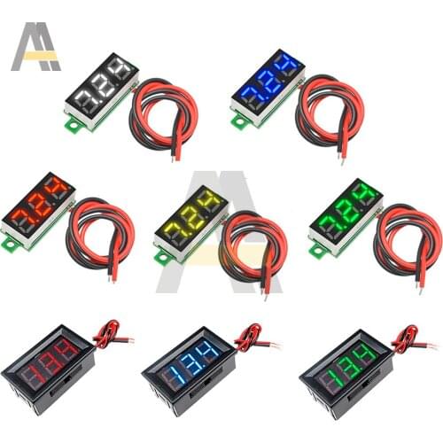 Digital Voltmeter 0.28/0.56 inch Digital Voltmeter Voltage Panel Meter 2 Wires 2.5 to 30V for Electromobile Motorcycle Car
