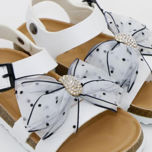 Designer Brand Kids Shoes Toddler Little Girl Sandals 2021 New Fashion PU Leather Cork Summer Bowtie Children Flats with