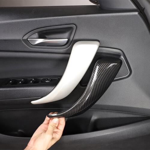 For BMW 1 2 Series 2012-2018 Car Styling ABS Carbon Fiber Door Inner Door handle Protective Cover Trim Car Interior Accessories