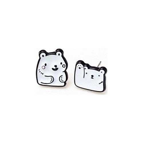 IVYYE Ice Bear Dog Panda Fashion Anime Cartoon Earring Cute Animal Stud Earrings For Women Girls Kids Jewelry XMAS New Gift