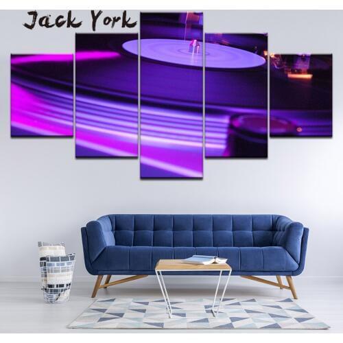 Canvas Painting Turntables For DJ music modern 5 Pieces Wall Art Painting Modular Wallpapers Poster Print living room Home Decor