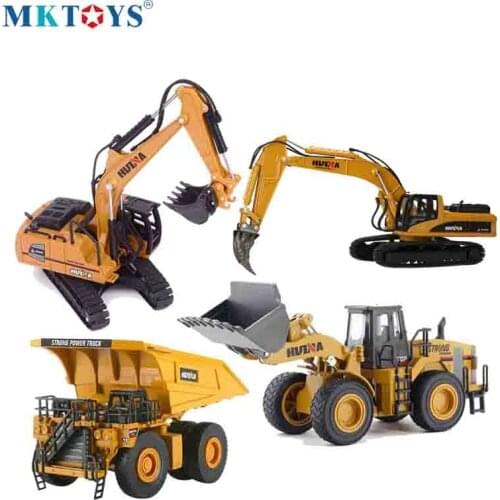 1/40 Scale HUINA Model Toys Truck Excavator Tractor Toy Bulldozer Metal Engineering Construction Model