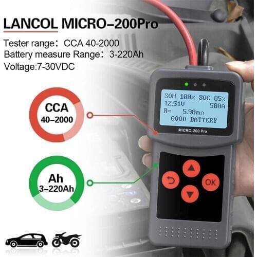 MICRO 12V Battery Tester Battery Measuring Machine to Test Battery Life/Voltage /Internal Resistance Car Motorcycle Repair Tool
