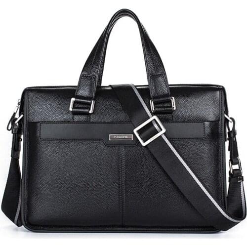 Mens Shoulder Messenger Bags Laptop Bag Genuine Leather Briefcases 100% Guarantee Natural Cow Leather Men Handbags Brand Design