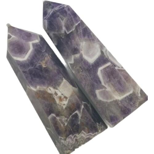 Natural Dream Amethyst Crystal Stone Wand Single Point Reiki Healing Purple Crystal Tower Enhances Memory 1pc