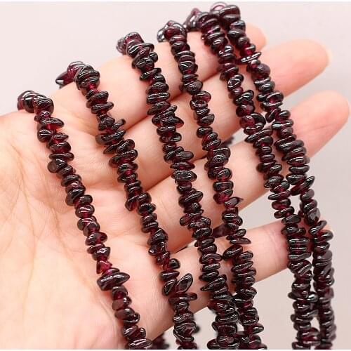 Natural Stone 3-6mm Irregular Shape Freeform Chip Bead Garnet for Fashion Jewelry Making Necklace Bracelet Accessories 40cm