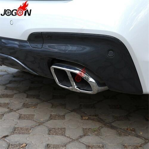 Stainless Steel End Tip Cover For BMW X3 G01 X4 G02 2018 2019 Car Rear Dual Exhaust Muffler Pipe Stickers Trim 2pcs