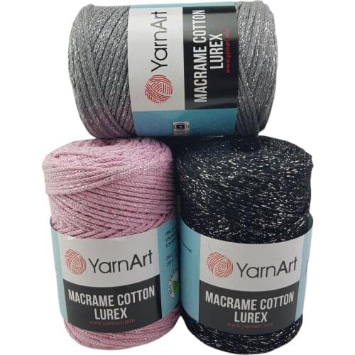 Yarnart Macrame Cotton Lurex 250gr 205mt DIY Yarn String Thread Rope Colored Handmade Home Wedding Accessories Gift Dreamcatcher