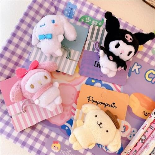2021 New Cartoon Anime Elastic Hair Band Japanese Kawaii Plush Hair Rope Girls Women Hair Ties Rope