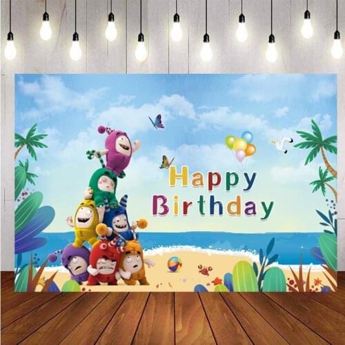 Oddbods Photo Backdrop Baby Shower 1st Birthday Party Children Photography Background For Photo Studio