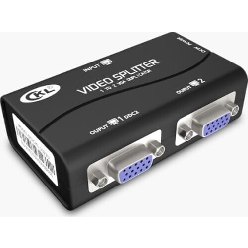 1 to 2 ports 2 way VGA video splitter duplicator split screen device cascadedable, no need power supply