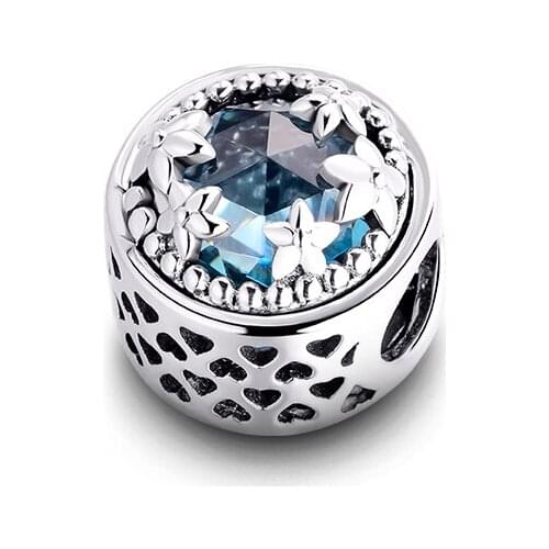 Fits for Pandora Charms Bracelets Dazzling Daisy Beads with Green CZ 100% 925 Sterling Silver Jewelry Free Shipping