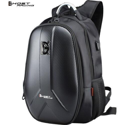 GHOST RACING Motorcycle Backpack Carbon Fiber Waterproof Motorbike Helmet Bag Motocross Moto Travel Luggage Tank Bags