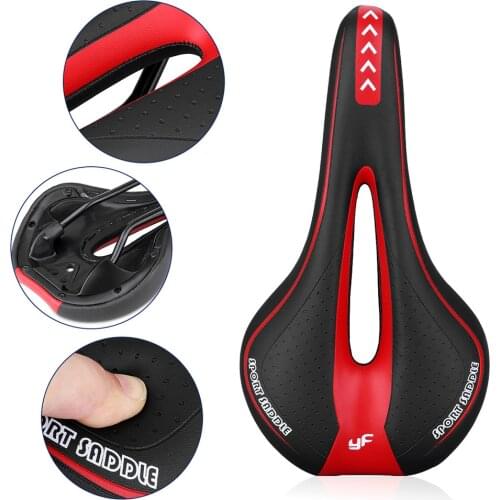 Bicycle Seat Saddle Soft Comfortable MTB Breathable Hollow Saddle Cushion Road Mountain Seat Cushion Riding Cycling Accessories