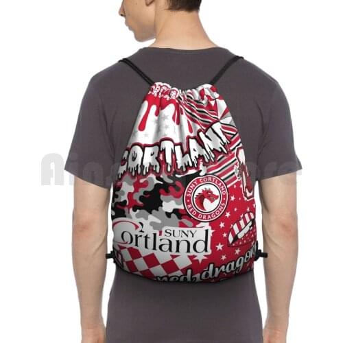 Cortland Backpack Drawstring Bags Gym Bag Waterproof Cortland Red Cstate Game Day University Of Football College
