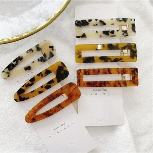 Fashion Women Girls Vintage Leopard Geometric Acetate Hair Clips Headwear Barrettes Hairpins Headband Fashion Hair Accessories
