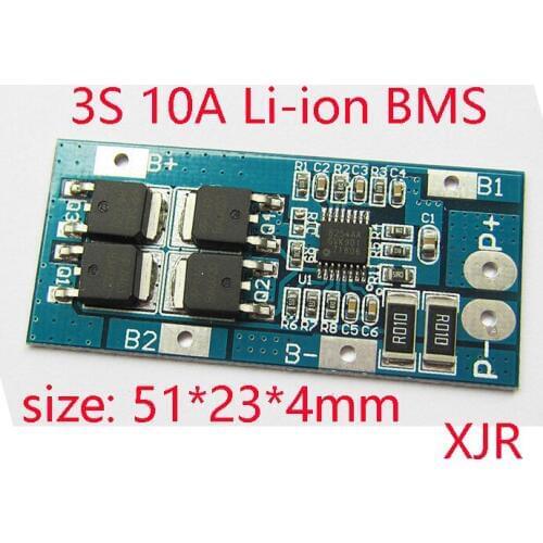 3S 10A lipo lithium Polymer BMS/PCM/PCB battery protection board for 3 Packs 18650 Li-ion Battery Cell