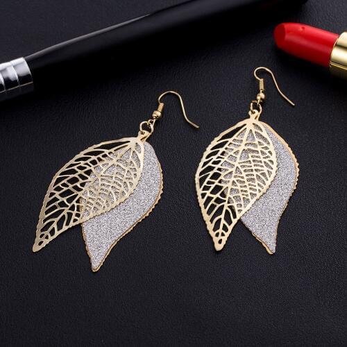 KISSWIFE personality leaves scrub earrings earrings female designer jewelry earrings scrub earrings pendants jewelry