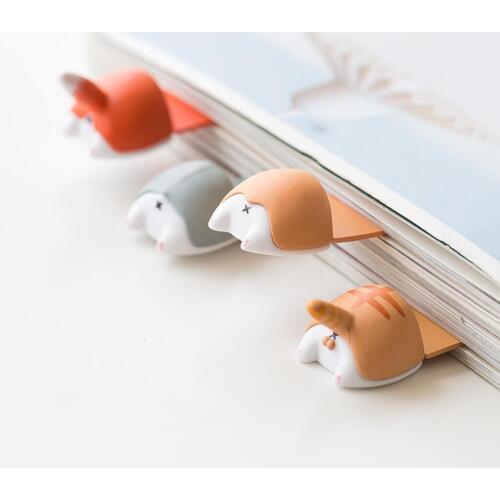 1 Pcs Creative Kolkie Cat Fox Animal Buttocks Bookmark Cartoon Book Holder Message Card Gift Stationery