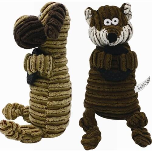 1pc Plush Squeak Toy For Dog Puppy Chew Training Sounding Pet Toys Fleece Fox Donkey Types Animals Available Drop Shipping