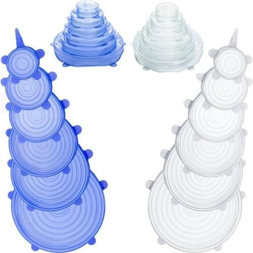 12 Pack Silicone Stretch Lids,Durable Expandable Food Saver Cover for Bowel Bakeware Dish Jar Food Container