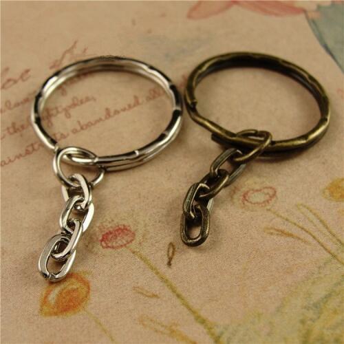 20pcs/lot Antique Bronze Key Ring Keychain Split Ring Key Chains Keyrings DIY Retro Fashion Keychains Accessories