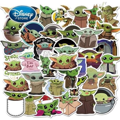 22/50/72Pcs Disney Star Wars Anime Baby Yoda Stickers Funny Cartoon Waterproof Cute Yoda Refrigerator Sticker Toy(Not Repeating)