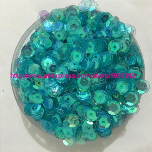 50g(3000pcs) 6mm Cup Loose Sequins for Craft 2#Light Blue Transparent AB Color For Garment Kids DIY Paillette High Quality