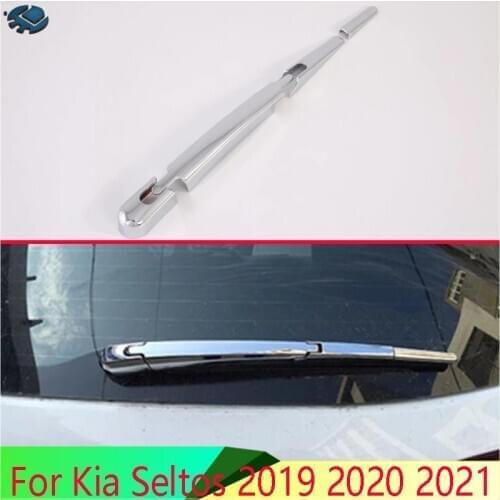 For Kia Seltos 2019 2020 2021 Car Accessories ABS Chrome Rear Window Wiper Arm Blade Cover Trim Overlay Nozzle Molding Garnish